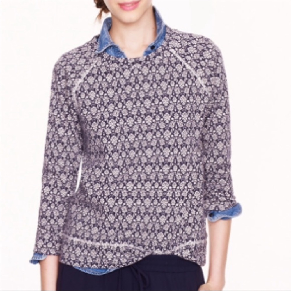 J. Crew Jacquard damsk Floral Sweatshirt
